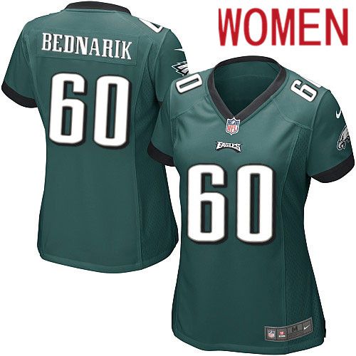 Women Philadelphia Eagles 60 Chuck Bednarik Nike Midnight Green Game NFL Jersey